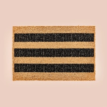 Home Siyah Çizgili Koko Kapı Paspası - Bej / Siyah - 40x60 Cm Çok Renkli