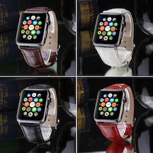 Ally Apple Uyumlu iOS  Watch 7 45Mm 6-5-4 44Mm Deri Kordon Kayış Crocodile 3