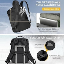 Haegs Laptop Sırt Çantası, Seyahat Çantası Hafif El Çantası Küçük Bavul Valiz, Uçak Onaylı Kabin Çantası, Erkek Ve Bayan İçin, 15.6 İnç Notebook Dizüstü Bilgisayar Laptop Macbook Çantası 12 Gri