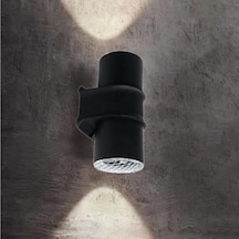 Çiftli Çağlayan Aplik Ip54 Dış Mekan Zita Beyaz, Günışığı, Yeşil, Turuncu Işık Bahçe Aydınlatma Duvar Apliği + 2 Adet Gu10 Led Ampul Beyaz Enerji Sınıfı A+ 10 Parça Siyah