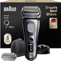 Erkekler İçin Braun Series 9 Pro+ Elektrikli Tıraş Makinesi, 5+1 Ultra İnce Hassas Bıçaklar, Pro-sensoadapt, 60 Dakika Tıraş Süresine Sahip Tıraş Makinesi. Pil, Ekstra Tıraş Başlığı, Şarj Standı, Islak Ve Kuru Tıraş Makinesi - 9617psi, Gümüş