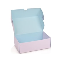 Kurabiye Kutusu Pembe-mavi 21 X 12 Cm 25 Adet