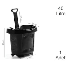 40 Litre 2 Tekerlekli Plastik Alışveriş El Sepeti Siyah 1 Adet / En:51 Boy:35 Yükseklik:42 Cm
