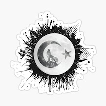 Ay Yıldız Ve Kurt Sticker Yapıştırma 20 Cm