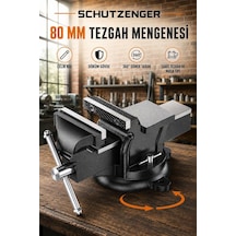 Çelik Kollu 80mm Sabit Mengene Dönerli Taban Tezgah Mengenesi N-6891