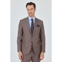 İmza Turuncu Mono Yaka Düz 2 Düğme Classic Yünlü Slim Fit Takım Elbise 1001250175 Turuncu