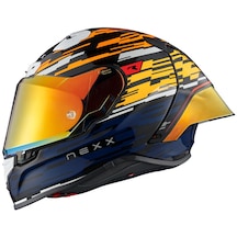Nexx X.R3R Glıtch Racer Kapalı Motosiklet Kaskı Mavi - Turuncu