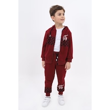 Toontoy Kids Toontoy Erkek Çocuk Baskılı Eşofman Takım Bordo
