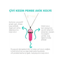 Mystic Energy Doğal Taş Pembe Akik Ister Kolye Ister Anahtarlık Bronz