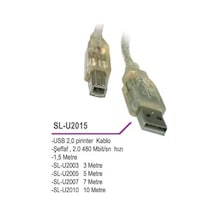 S-Link Sl-U2015 Usb 2.0 Seffaf 1.5 M Printer Kablo