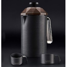 Alocs Paslanmaz Çelik French Press 600 Ml Gri