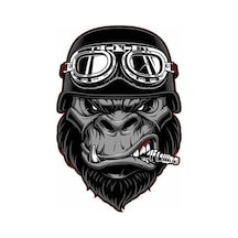 Kızgın Goril Oto, Motorsiklet, Kask, Laptop Sticker 13x9 Cm