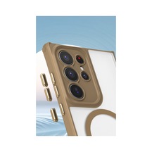 Samsung Galaxy Uyumlu   S24 Ultra Kılıf Enka Magsafe Silikon Kılıf - Desert