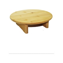 Hubrendy Tedarik Ahşap Kesim Tahtası Panosu 30 Cm. Yuvarlak Bambu Ayaklı Royaleks-10506 Diğer
