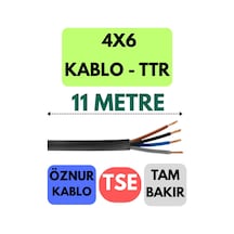 Öznur 4x6 Ttr Kablo Metre Seçenekli Siyah - 11 Metre