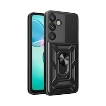 Newface Samsung Galaxy S25 Fe Pars Lens Yüzüklü Silikon - Siyah