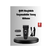 Şarjlı Kablosuz Tıraş Makinesi Çift Başlık Kuru Tıraş Ergonomik Taşınabilir