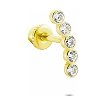 Glorria Altın Beş Taş Helix Piercing Sarı