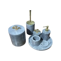 Fulla Mermer Banyo Seti Gri 7 Li Gri