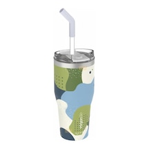 Desenli Pipetli Pipetsiz Çift Kullanım Tumbler Kahve Bardağı Mug Paslanmaz Çelik Termos Jungle Diğer