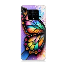 Tecno Camon 16 Uyumlu Renkli Kanatlı Kelebek Desenli Silikon Kılıf