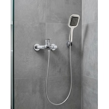 Hubrendy Tekno Siyah Duş Seti El Duşu Başlığı Spiral Hortum Dayanıklı Banyo Duş Aksesuarı Diğer