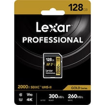 Lexar SDXC 128 GB UHS-II 2000X V90 U3 C10 4K Hafıza Kartı