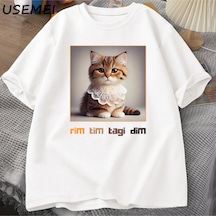 Flood Of Style Bebek Lazanya Kedi T-shirt Eurot-shirt Festival Festival T Shirt Komik Erkek Kadın Tshir Beyaz