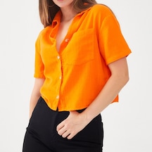 Eylül Moda Kadın Oranj Gömlek Turuncu