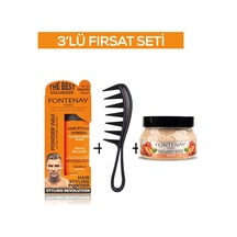 Fontenay Pudra Toz Wax Turuncu 20gr +şekil Tarağı 043+ Face And Body Scrub Şeftali 350ml 3'lü Set