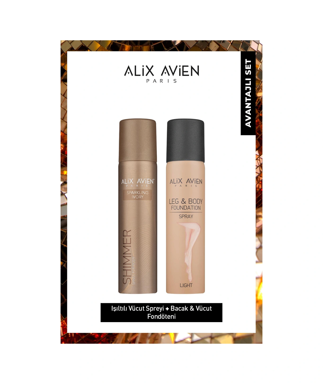 Alix Avien Uzun Süre Kalıcı Suya Dayanıklı Yüksek Kapatıcı Nemlendirici Etkili Işıltılı Bacak Fondöteni Seti 03