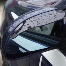 2 Adet Siyah Araba Dikiz Aynası Yağmur Suyu Yağmur Geçirmez Kaş Kapağı Yan Kalkan