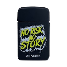 Zengaz Cool Tasarım Jet Alev Çakmak - No Risk No Story Siyah