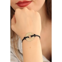 Happy Mutlu Siyah Deri İpli Unisex Mood Bileklik Çok Renkli