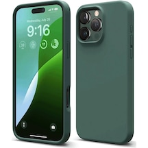 Gld-spt- Newface Apple Uyumlu iPhone 16 Pro Kılıf First Silikon - Koyu Yeşil