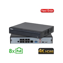 Dahua Nvr2108hs-8p-4ks3 8 Kanal 8 Port Poe 4k 1x20tb 1xhdmı 1xvga 2xusb 1xrj45 Nvr Kayıt
