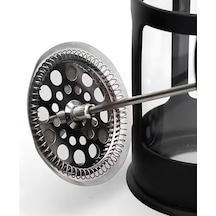 Kanji 350 Ml Cam French Press Isıya Dayanıklı Cam, Paslanmaz Çelik Filtreli, Siyah Renkli Kahve Ve Bitki Çayı Demliği Açık Bej