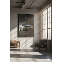 1968 Ford Mustang Bullitt Ahşap Siyah Çerçeveli Klasik Araba Tablo Poster