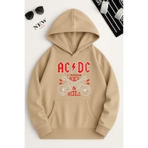 Acdc Baskılı Sweatshirt Taş Rengi Acdc Baskılı Sweatshirt Taş Rengi