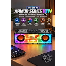 Blic Bls-71 Siyah Armor Series 10w Kablosuz Rgb Bluetooth Hoparlör Tws Tf Kart Desteği