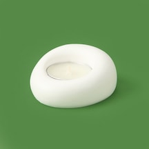 Deco Taş Mumluk - Beyaz - 5 Cm Çok Renkli