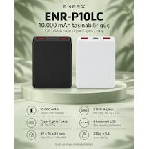 Enerx Enr-p10lc 10.000 Mah 2.1a Powerbank Beyaz