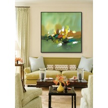 Soyut El Yapımı Yağlı Boya Tablo 86x87cm