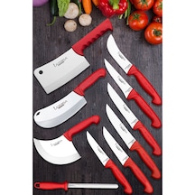 Lazbisa Silver Profosyonel Mutfak Et Ekmek Sebze Meyve Soğan Börek Şef Bıçak Seti 10'lu