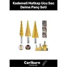 Özel Üretim Çift Yiv Sistemli Çatlatmadan Kesim Kademeli Matkap Ucu Sac Delme Panç Seti