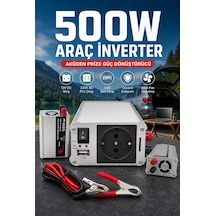 Fanlı 500w Dc Ac İnverter 12v Akü Girişi 220v Priz Usb Çıkışı Taşınabilir Dönüştürücü