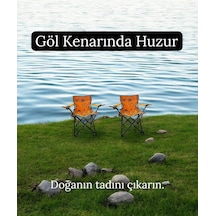 Katlanır Kamp Sandalyesi - 2 Li Kollu Piknik Sandalyesi Koltuk Taşıma Çantalı