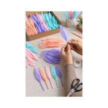 Pastel Renkli Yaprak Şekilli Şönil 30 Cm 6mm 32 Adet Karışık Pastel Renkler Tüylü Peluş Elişi Hobi Okul Öncesi Kreş