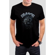 Dragon Baskılı Siyah Unisex Tişört C17 001