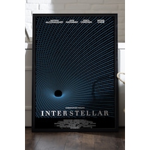 Interstellar Siyah Ahşap Çerçeveli Poster, Dekoratif Film Duvar Tablosu